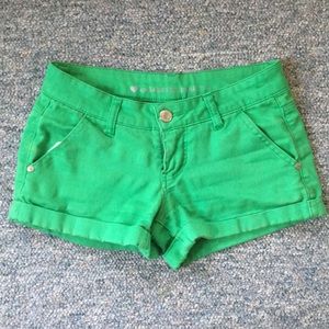 Celebrity Pink Green Cotton Shorts (Size 1)
